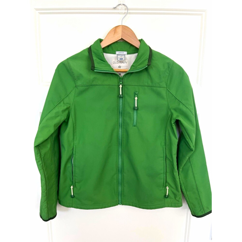 Vintage Old Navy Perfect Fit Softshell Jacket Women's Medium Green Y2K Sporty